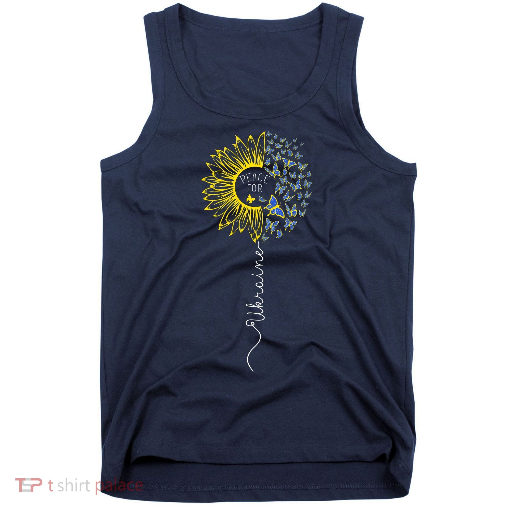 Peace Sunflower Butterflies Flag Support Tank Top