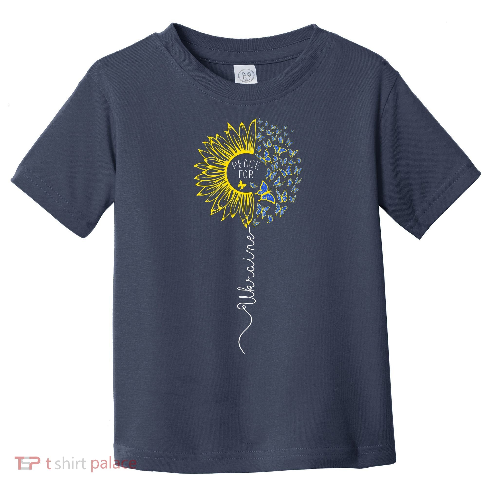 Peace Sunflower Butterflies Flag Support Toddler T-Shirt