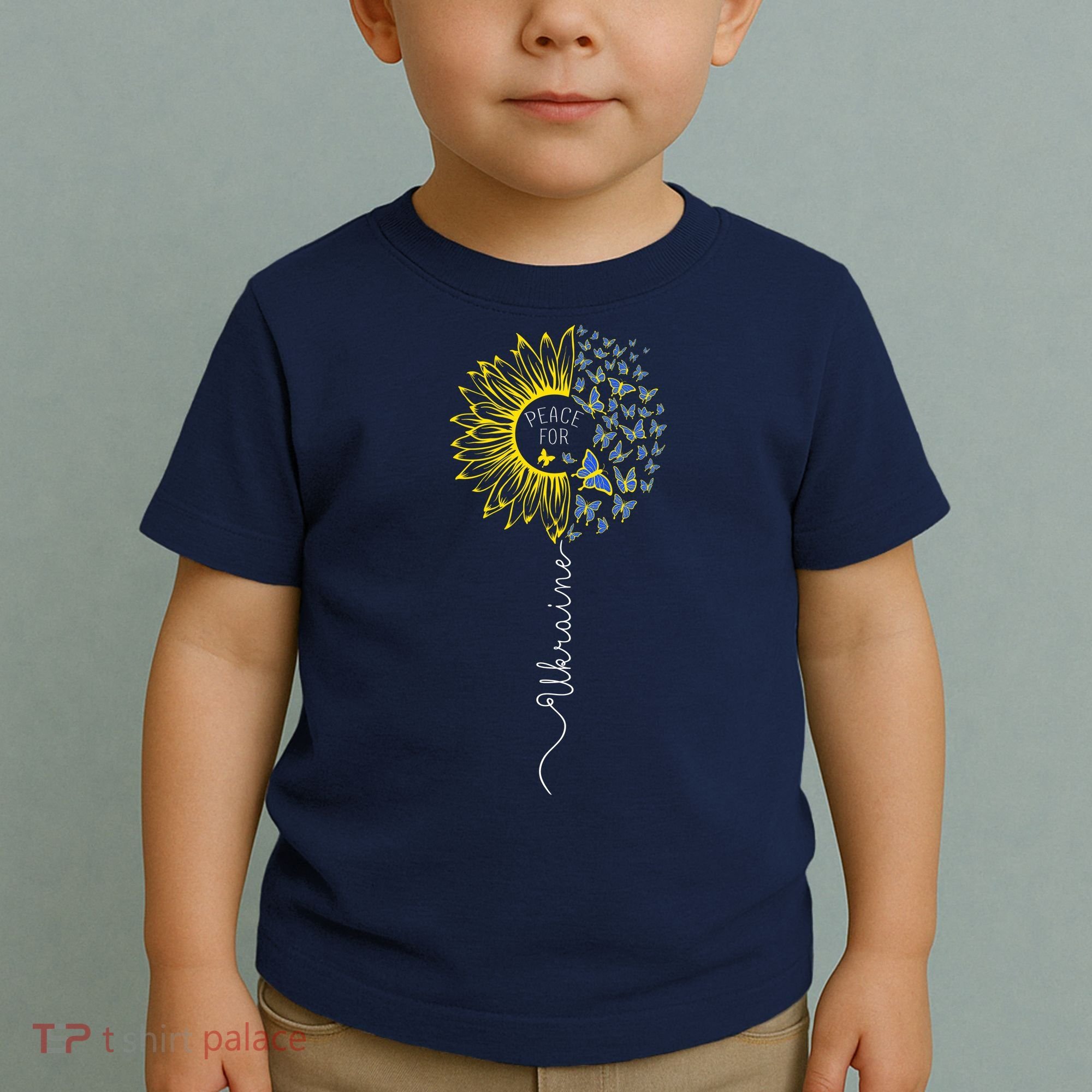 Peace Sunflower Butterflies Flag Support Toddler T-Shirt