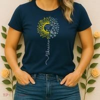 Peace Sunflower Butterflies Flag Support Women's T-Shirt thumb 2