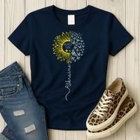 Peace Sunflower Butterflies Flag Support Women's T-Shirt thumb 3