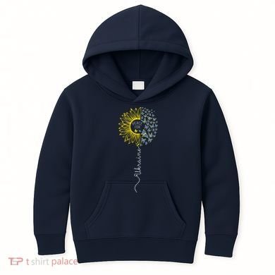 Peace Sunflower Butterflies Flag Support Kids Hoodie