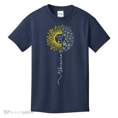 Peace Sunflower Butterflies Flag Support Kids T-Shirt