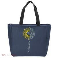 Peace Sunflower Butterflies Flag Support Tote Bag thumb 0
