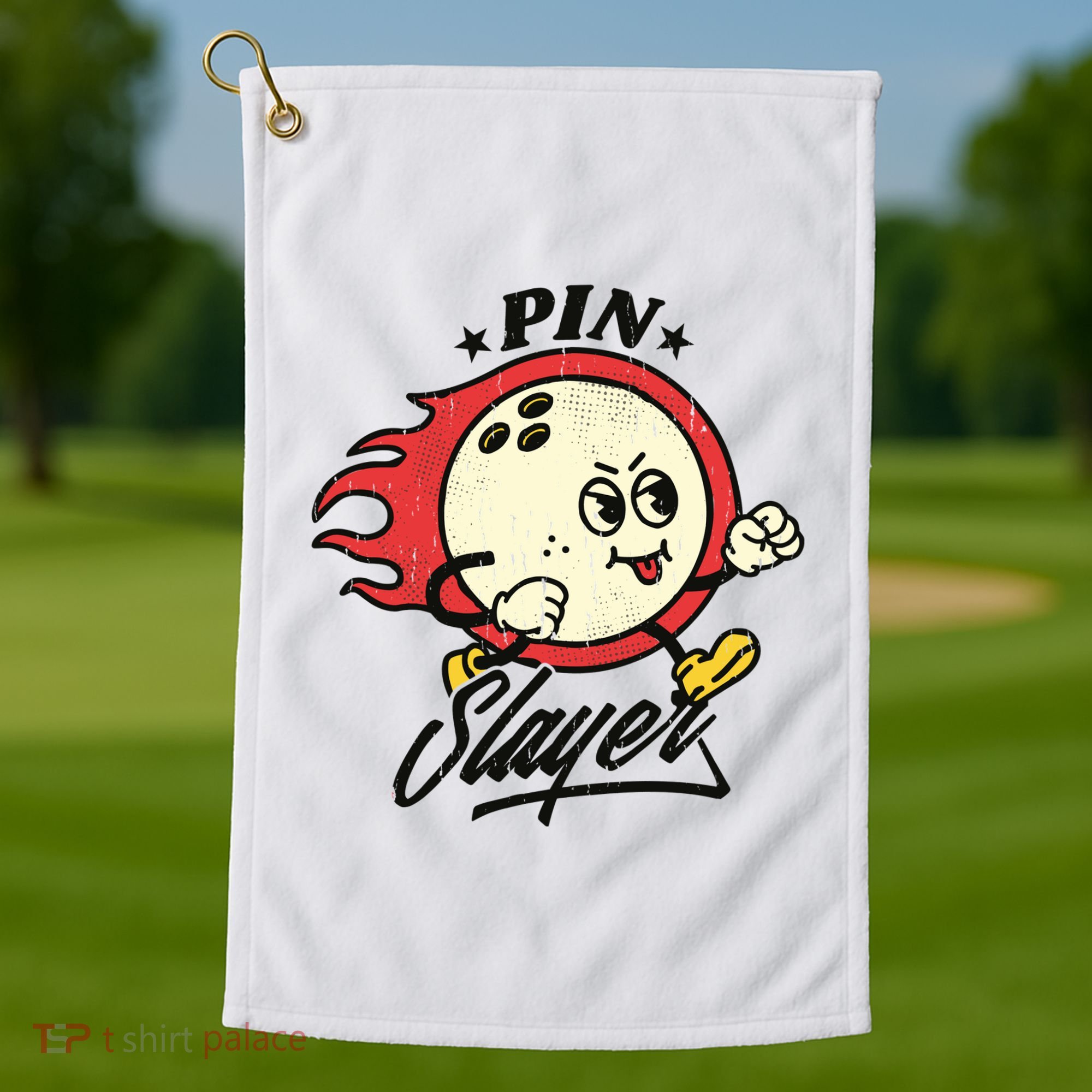 Pink Slayer Bowling Golf Towel