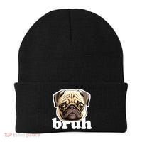 Pug says Bruh – Funny Humorous Pet Dog Beanie thumb 0