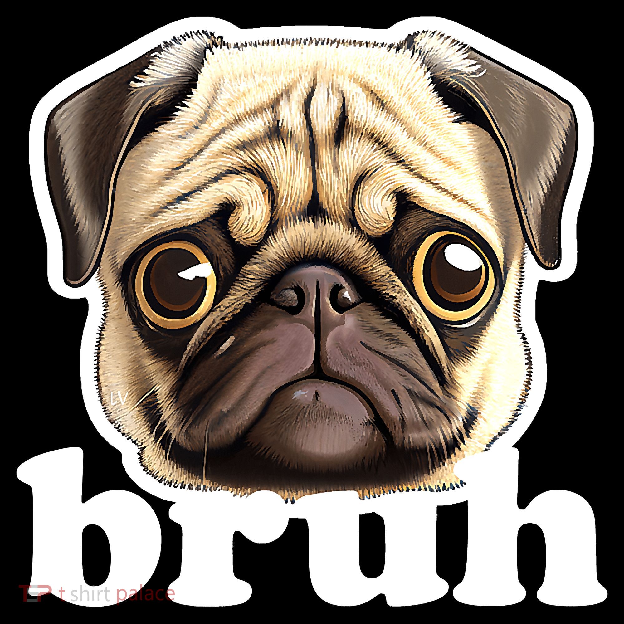 Pug says Bruh – Funny Humorous Pet Dog Women's Hoodie