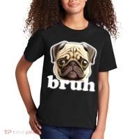 Pug says Bruh – Funny Humorous Pet Dog Kids T-Shirt thumb 2