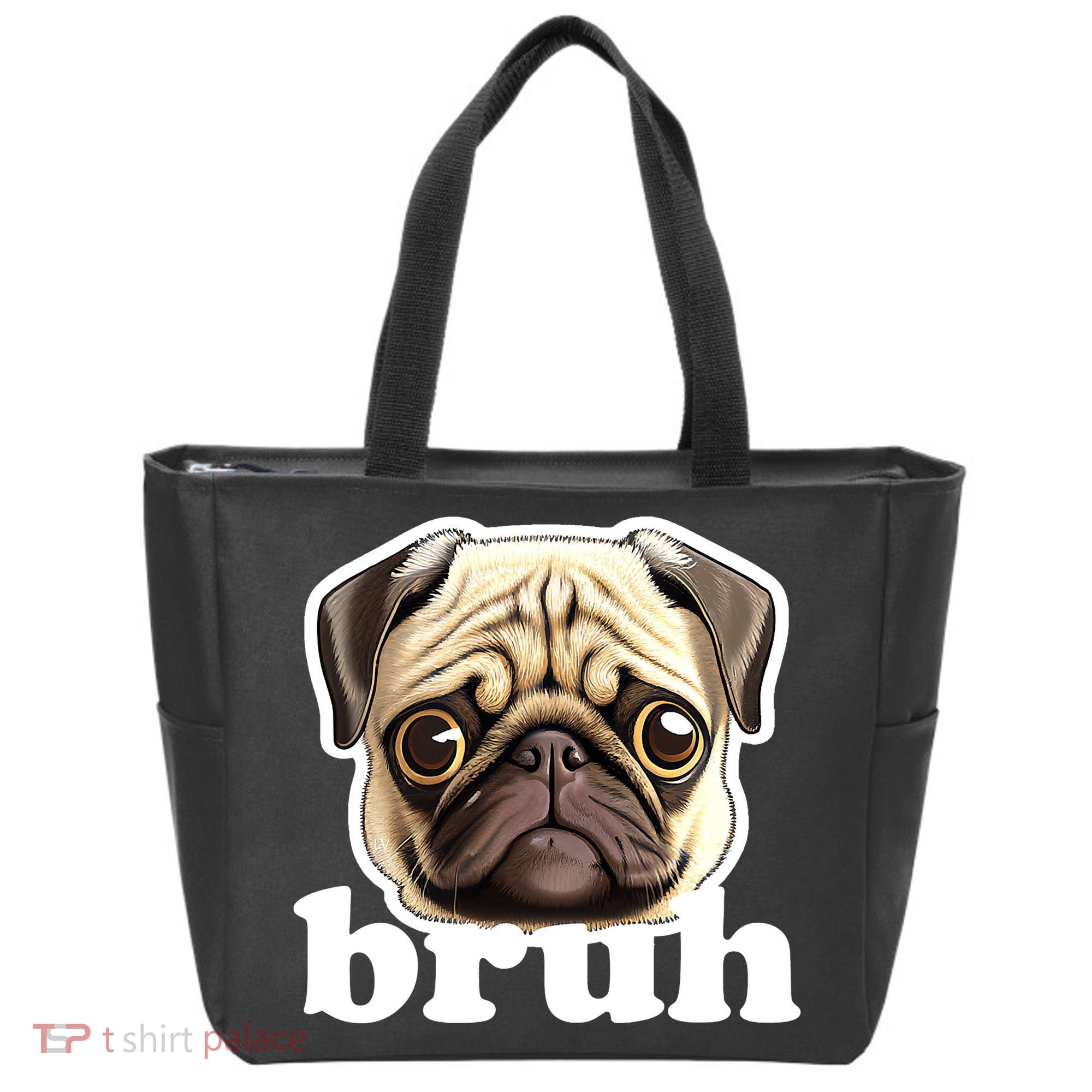 Pug says Bruh – Funny Humorous Pet Dog Tote Bag