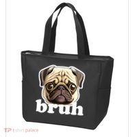 Pug says Bruh – Funny Humorous Pet Dog Tote Bag thumb 3