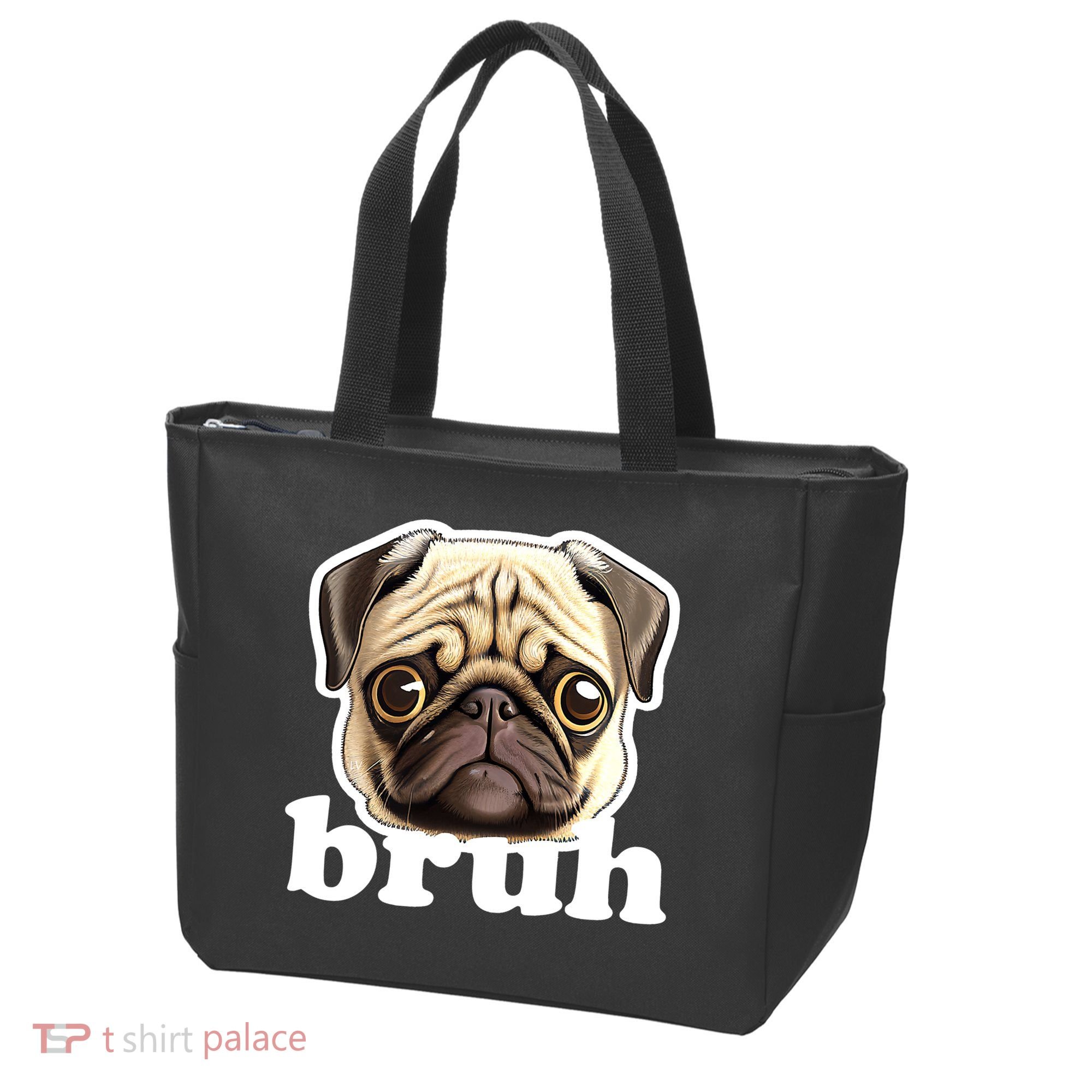 Pug says Bruh – Funny Humorous Pet Dog Tote Bag