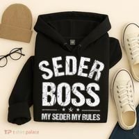 Passover Seder Boss My Rules Jewish Funny Pesach Matzah Hoodie thumb 4