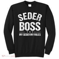 Passover Seder Boss My Rules Jewish Funny Pesach Matzah Sweatshirt thumb 0