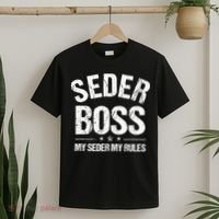 Passover Seder Boss My Rules Jewish Funny Pesach Matzah T-Shirt thumb 2