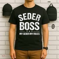 Passover Seder Boss My Rules Jewish Funny Pesach Matzah T-Shirt thumb 6