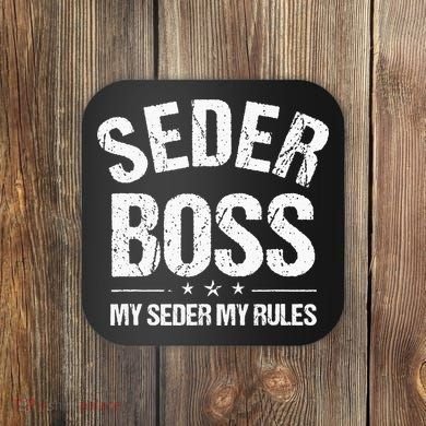Passover Seder Boss My Rules Jewish Funny Pesach Matzah Coaster