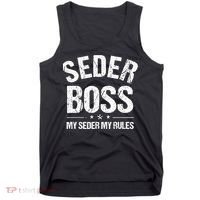 Passover Seder Boss My Rules Jewish Funny Pesach Matzah Tank Top thumb 0