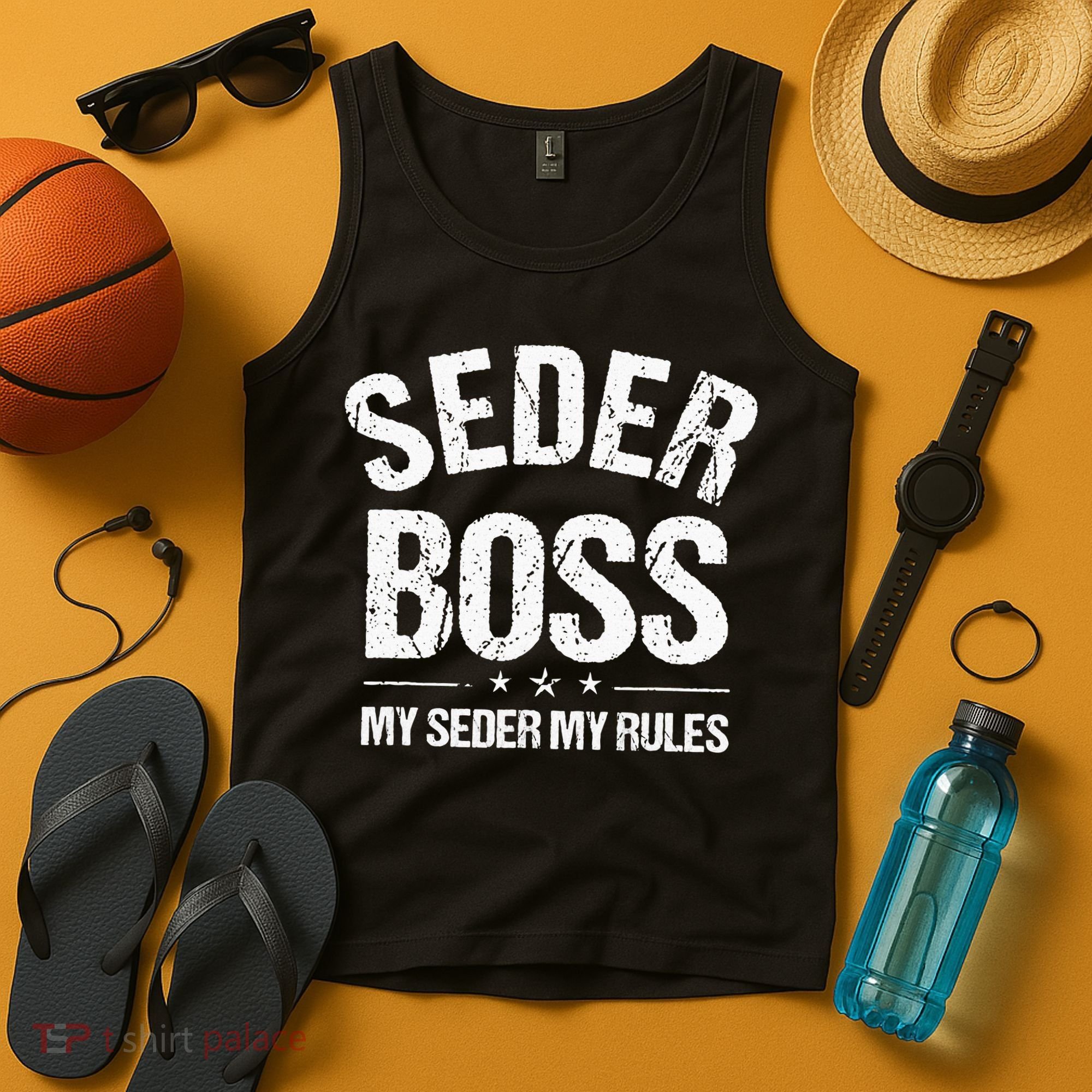 Passover Seder Boss My Rules Jewish Funny Pesach Matzah Tank Top