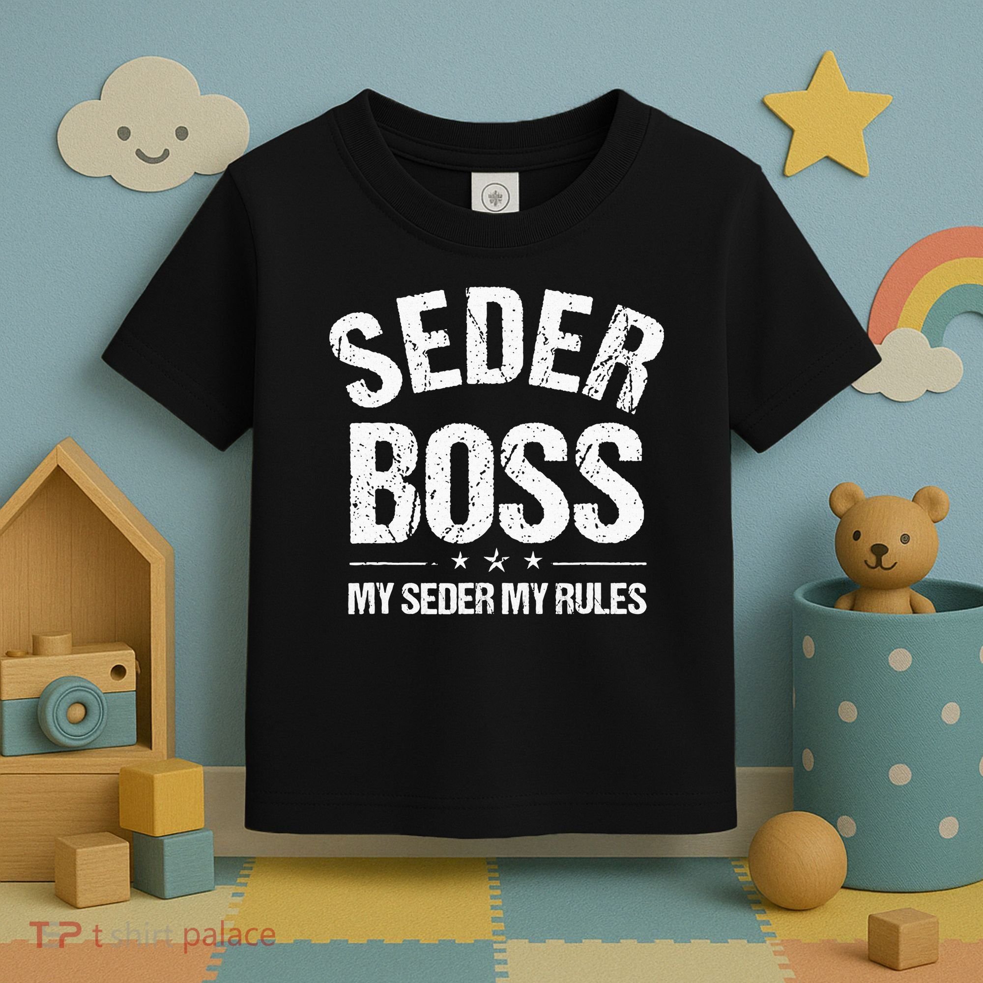 Passover Seder Boss My Rules Jewish Funny Pesach Matzah Toddler T-Shirt