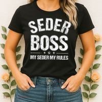 Passover Seder Boss My Rules Jewish Funny Pesach Matzah Women's T-Shirt thumb 2