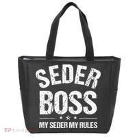 Passover Seder Boss My Rules Jewish Funny Pesach Matzah Tote Bag thumb 0