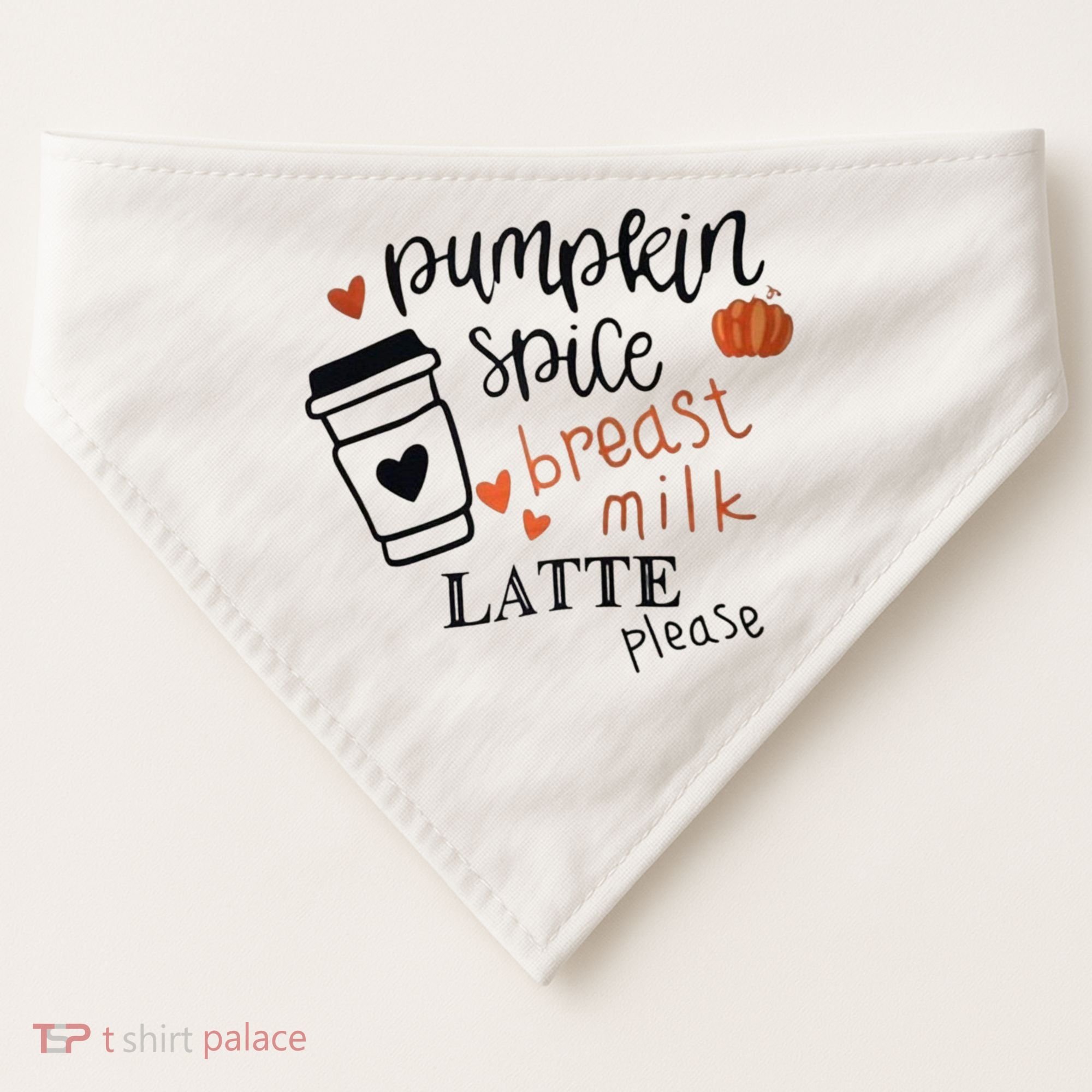 Pumpkin Spice Breast Milk Latte Please USA-Made Doggie Bandana