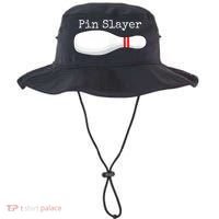 Pin Slayer Bowling Funny Graphic Strikes Turkeys Bucket Hat thumb 0