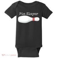 Pin Slayer Bowling Funny Graphic Strikes Turkeys Baby Bodysuit thumb 0