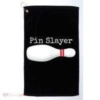 Pin Slayer Bowling Funny Graphic Strikes Turkeys Golf Towel thumb 0