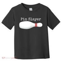 Pin Slayer Bowling Funny Graphic Strikes Turkeys Toddler T-Shirt thumb 0