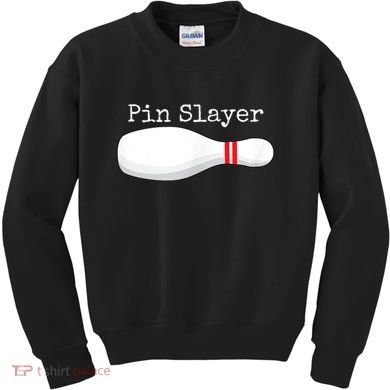Pin Slayer Bowling Funny Graphic Strikes Turkeys Kids Sweatshirt