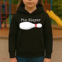 Pin Slayer Bowling Funny Graphic Strikes Turkeys Kids Hoodie thumb 3