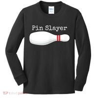 Pin Slayer Bowling Funny Graphic Strikes Turkeys Kids Long Sleeve Shirt thumb 0
