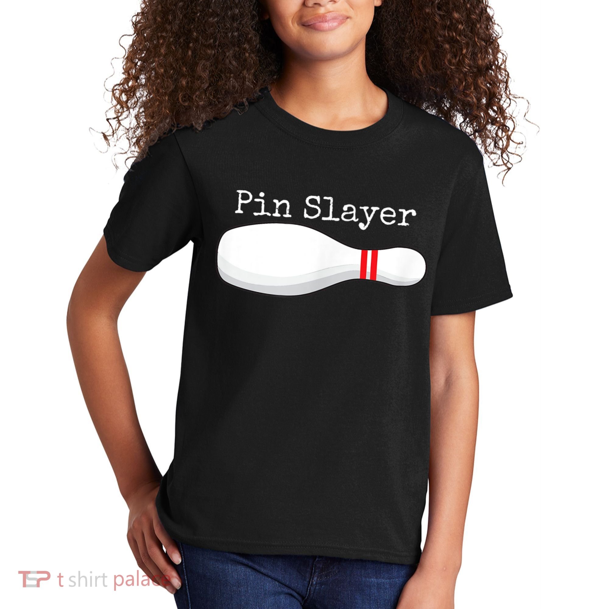 Pin Slayer Bowling Funny Graphic Strikes Turkeys Kids T-Shirt