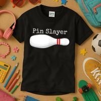 Pin Slayer Bowling Funny Graphic Strikes Turkeys Kids T-Shirt thumb 3