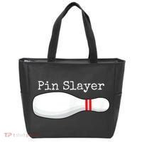 Pin Slayer Bowling Funny Graphic Strikes Turkeys Tote Bag thumb 0