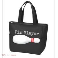 Pin Slayer Bowling Funny Graphic Strikes Turkeys Tote Bag thumb 3