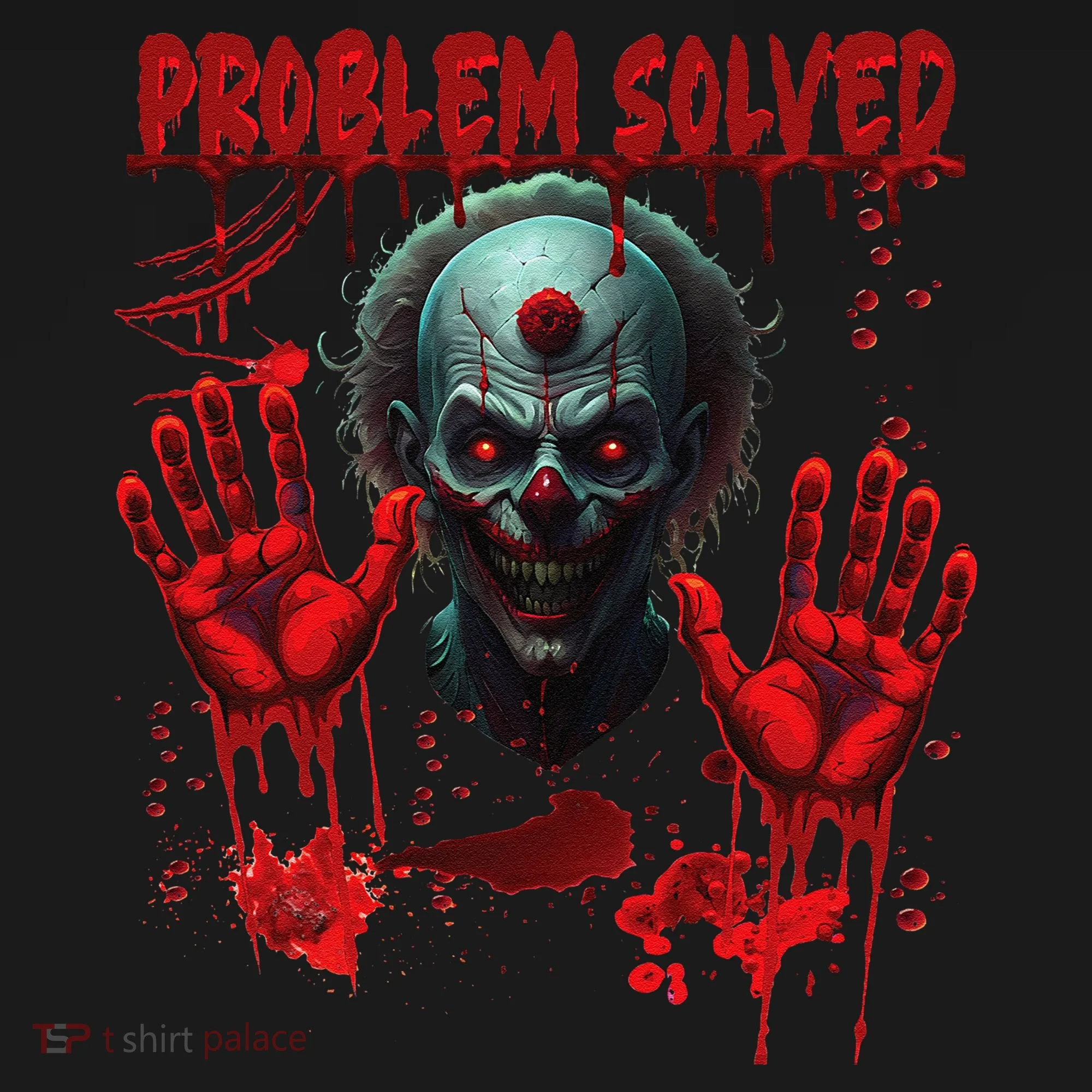 Problem Solved Bloody Hands Costume Clown Halloween Doggie Tank
