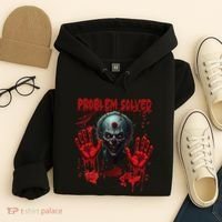 Problem Solved Bloody Hands Costume Clown Halloween Hoodie thumb 4
