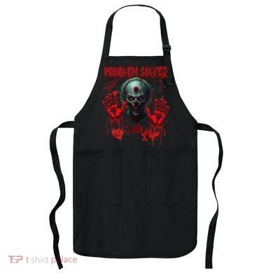 Problem Solved Bloody Hands Costume Clown Halloween Apron