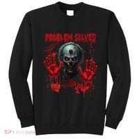 Problem Solved Bloody Hands Costume Clown Halloween Sweatshirt thumb 0
