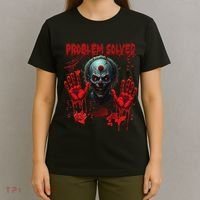 Problem Solved Bloody Hands Costume Clown Halloween T-Shirt thumb 4