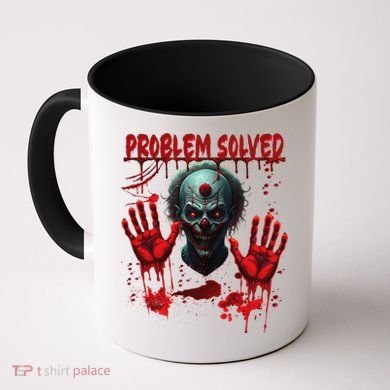 Problem Solved Bloody Hands Costume Clown Halloween Coffee Mug