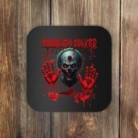 Problem Solved Bloody Hands Costume Clown Halloween Coaster thumb 0