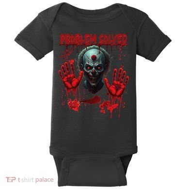 Problem Solved Bloody Hands Costume Clown Halloween Baby Bodysuit