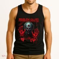 Problem Solved Bloody Hands Costume Clown Halloween Tank Top thumb 3