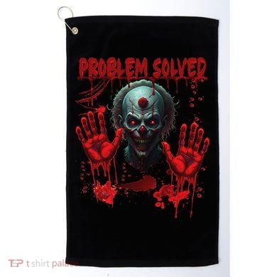 Problem Solved Bloody Hands Costume Clown Halloween Golf Towel