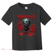 Problem Solved Bloody Hands Costume Clown Halloween Toddler T-Shirt thumb 0