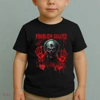 Problem Solved Bloody Hands Costume Clown Halloween Toddler T-Shirt thumb 2