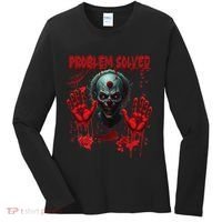 Problem Solved Bloody Hands Costume Clown Halloween Women's Long Sleeve Shirt thumb 0